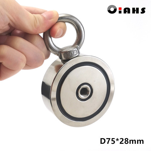 Double side D75*28mm Search magnet Hook 160KGx2 Super power D48-D75mm Salvage Fishing magnetic Stell Cup holder ► Photo 1/4