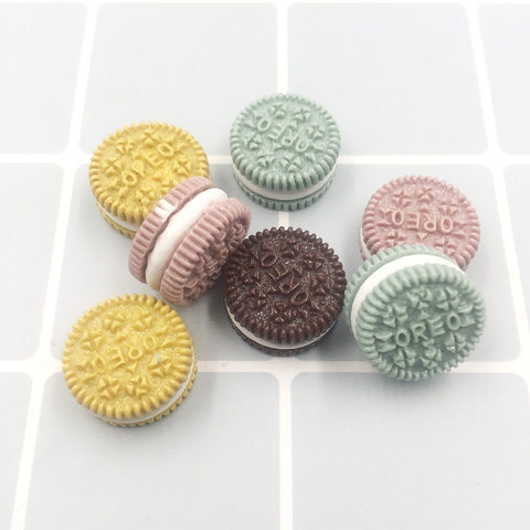 20Pcs Miniature Resin Cream Biscuit Flat back Cabochons Simulation Fake Food Scrapbooking DIY Embellishment Decoration Crafts ► Photo 1/5