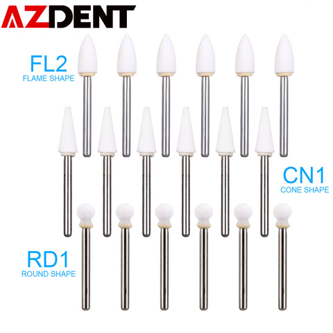 Dental Flame White Stone Polishing FG Burs 12/Pack Abrasion ► Photo 1/6