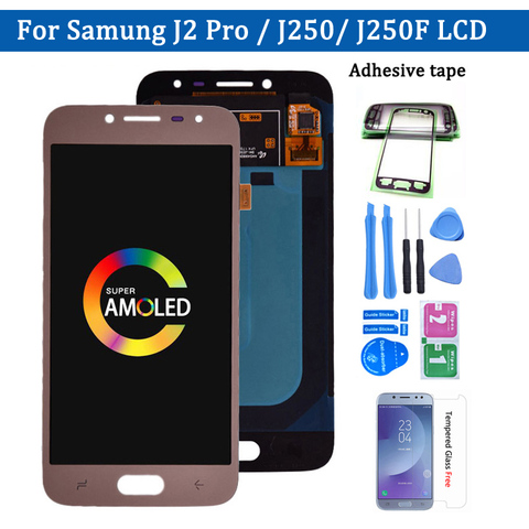 Original Super Amoled For Samsung Galaxy J2 pro 2022 J250 J250F LCD Display and touch screen digitizer assembly free shipping ► Photo 1/6