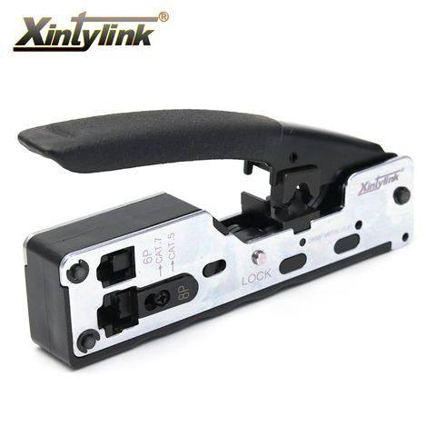 xintylink RJ45 crimper for cat7 plug cat5 cat6 connector network tools Crimping Cable Stripper clamp 8p8c pliers Crimp Clip ► Photo 1/6