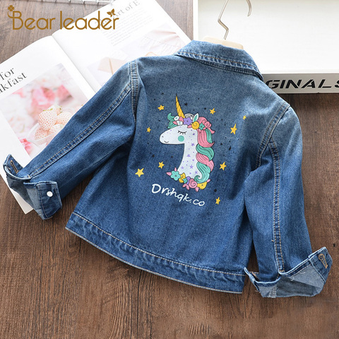Bear Leader Girls Denim Coats New Brand Spring Kids Jackets Clothes Cartoon Coat Embroidery Children Clothing for 3 8Y ► Photo 1/6