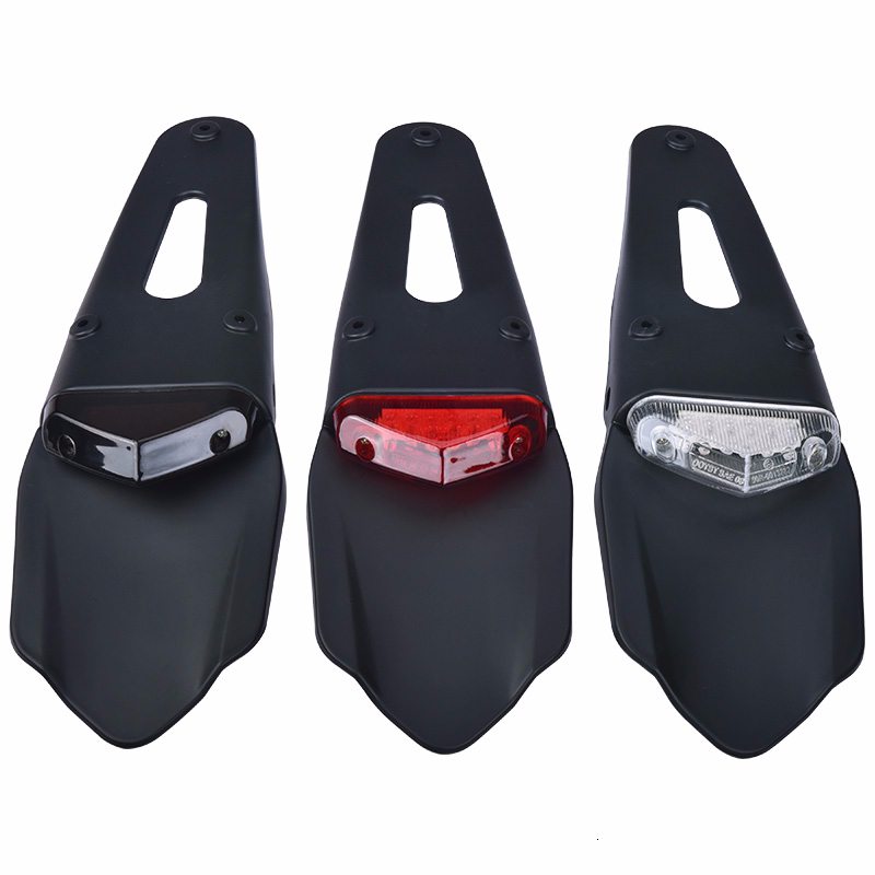 Motorcycle Rear Fender Light Motocross Enduro Mudguards Universal For for XR250 XR400 XR650 WR250F WR450F CRF250X CRF450X CRF Color : Black 