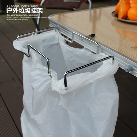 Outdoor garbage pylon camping table wire collection stand picnic  barbecue shelf kitchen  bag ► Photo 1/5