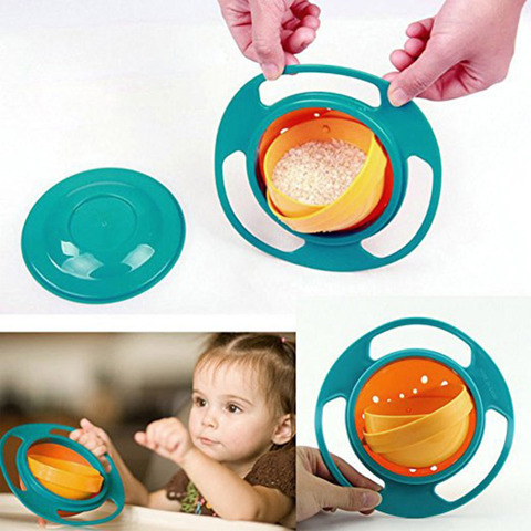 Creative Baby Feeding Bowl Baby Spill-Proof Bowl Feeding Dish Cute Baby Gyro Bowl 360 Rotate Assist Kids Eating Training Bowl ► Photo 1/6