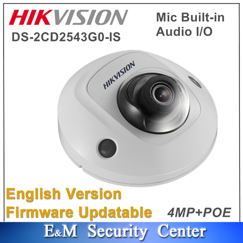 Original Hikvision DS-2CD2543G0-IS replace DS-2CD2542FWD-IS 4MP Audio I/O POE IR CCTV mic built in mini dome camera ► Photo 1/1