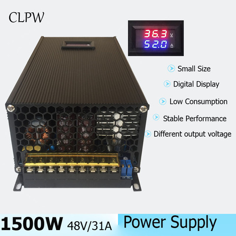 Single output 1500W Switching power supply DC 24V 62A 36v 48v 60v 70v 80v 90v digital display for stepper CCTV LED light SMPS ► Photo 1/6