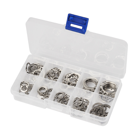 100Pcs 304 Stainless Steel M8 M9 M10 M11 M12 M13 M14  M15 M16 M18 Jump Ring Circlip Sack Retainer E Clip Split Washers ► Photo 1/6