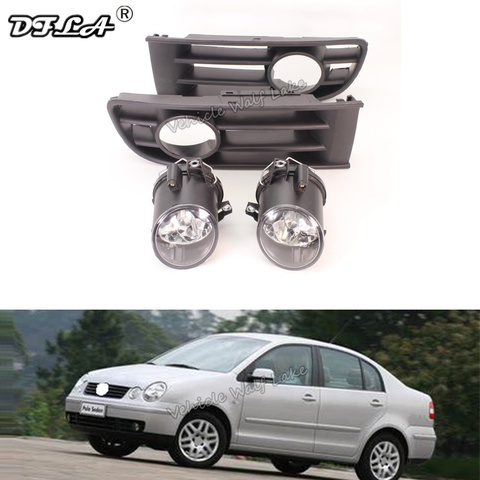 For VW Polo 9N Sedan 2004 2005 2006 Car-styling Font Halogen Fog Light Fog Lamp And Fog Light Grille ► Photo 1/6