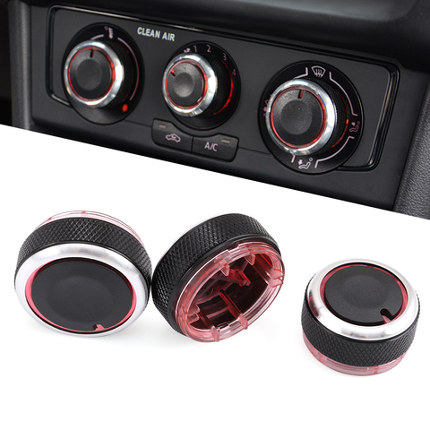 3pcs/set Air Conditioning Knob AC Knob Heat Control Switch Button Knob For VW Polo 2002-2013 POLO 9N 9N3 6R ► Photo 1/6