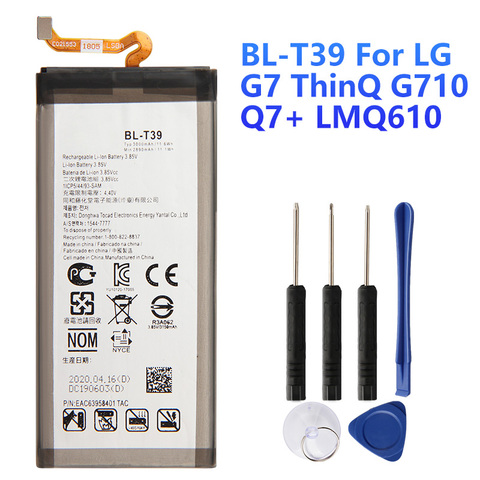 Original Replacement Battery BL-T39 For LG G7 ThinQ Q7 G710 Q7+ LMQ610 Authentic Phone Batteries 3000mAh ► Photo 1/6