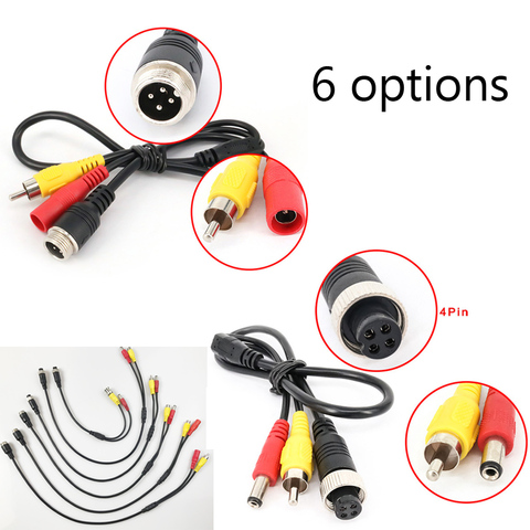 4-Pin Aviation Female to RCA Male & DC Jack Male CCTV Vehicle Cam Adapter Cable For car camera monitor parking assistance ► Photo 1/3