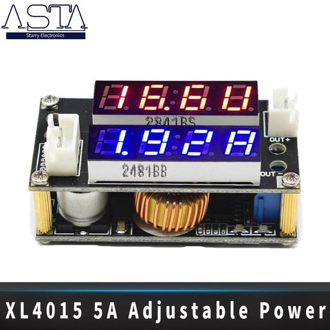 B01 1pcs XL4015 5A Adjustable Power CC/CV Step-down Charge Module LED Driver Voltmeter Ammeter Constant current constant voltage ► Photo 1/5