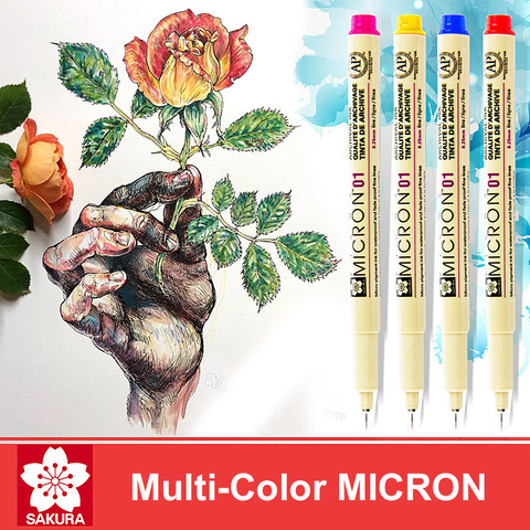 LifeMaster Sakura Pigma Micron  Pen Fineliner Brush Markers Alcohol Ink Arts and Crafts Supplies Drawing Pens Colored Ink Pen ► Photo 1/1