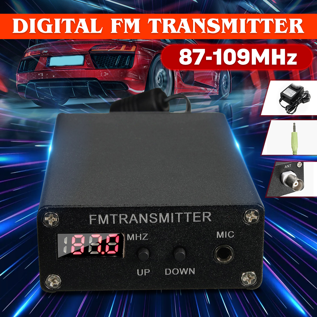 KROAK Black 5W Stereo Digital FM Transmitter FM Radio Transmitter Mini FM Radio Station ► Photo 1/1