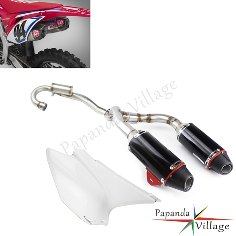 Off Road Complete Full System Exhaust Pipe Dual Twin Tail Muffler Silencer for Honda CRF230F CRF150F 2003-2016 W/ Side Panel ► Photo 1/6