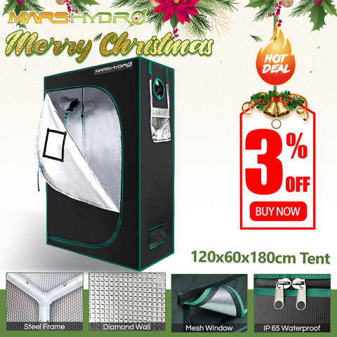 Mars Hydro120x60x180cm Grow Tent 1680D Non toxic Waterproof Reflective For Hydroponic Indoor Grow Box Room 48''x24''x70'' tent ► Photo 1/6