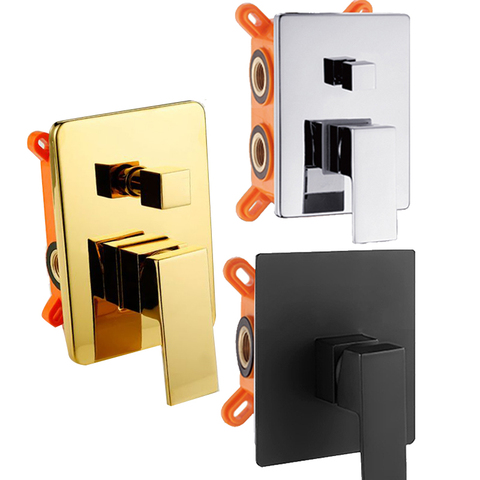 BAKALA Black Golden Brass Shower Faucet Mixing Valve 1-2-3 Ways Concealed Embedded box Brass Concealed Valve Wall Mount ► Photo 1/6