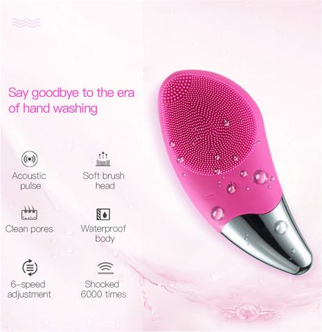 Mini Electric Facial Cleansing Brush Ultrasonic Silicone Face Cleaner Deep Pore Cleaning Skin Massager Face Cleaner Brush Device ► Photo 1/6