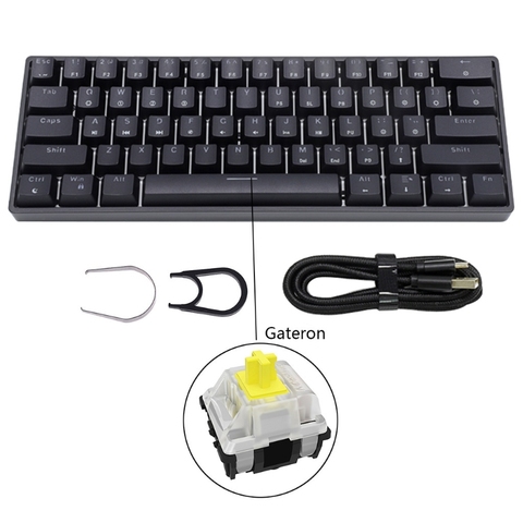 SK61 Portable 60% Mechanical Keyboard Gateron Optical Switches RGB Backlit Hot Swappable Wired Gaming Keyboard for PC Mac ► Photo 1/6