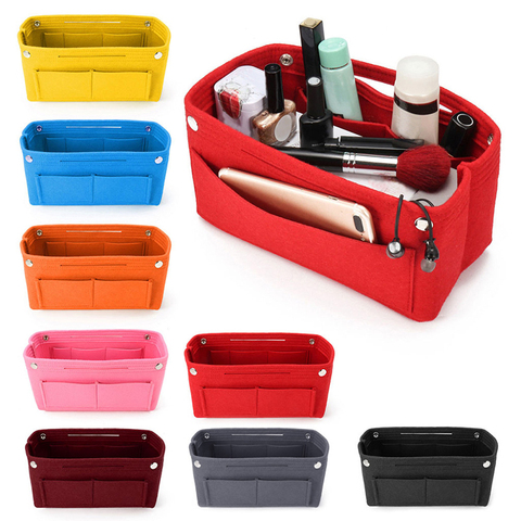 1PC Felt Fabric Cosmetic Bag Travel Multifunction Handbag Cosmetic Organizer Purse Insert Bag Felt Fabric Storage Pouches Case ► Photo 1/6