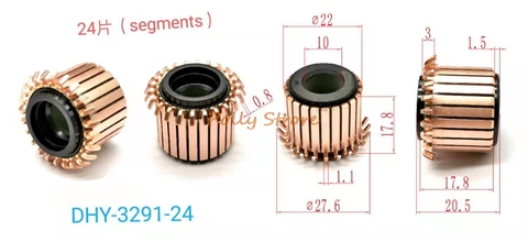 1pc 10x22x20.5(17.8)mm 24P Makita Angle Grinder Commutator DHY-3291-24 ► Photo 1/1