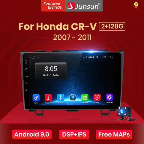 Junsun V1 2G+128G Android 10.0 For Honda CR-V 3 RE crv 2007 2008 2009 - 2011 Car Radio Multimedia Video Player GPS RDS 2 din dvd ► Photo 1/6