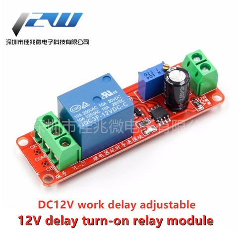 NE555 delay module monostable switch delay switch 12V automotive electrical delay adjustable 0-10 seconds ► Photo 1/2
