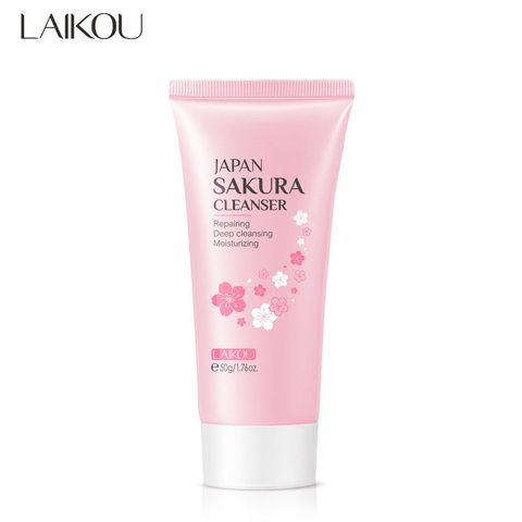 LAlKOU Japan Sakura Gentle Cleansing Facial Cleanser Shrink Pores Deep Clean Oil Control Remove Blackhead Moisturizing Skin Care ► Photo 1/6