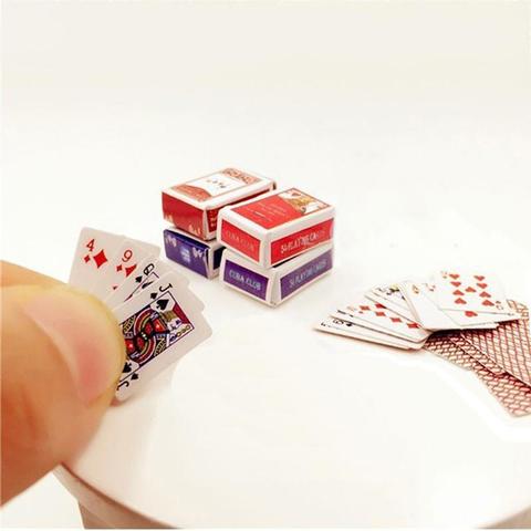 Mini Cute 1:12 Dollhouse Miniatures Poker Home Decoration Poker Cards Playing Game for Doll Kawaii Accessories ► Photo 1/6