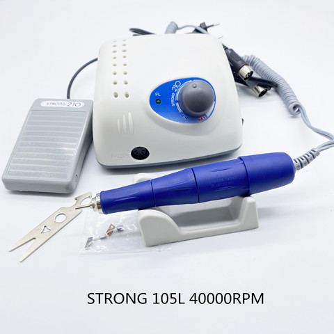 40000RPM Strong 210 Control Box strong 105L Micromotor Handpiece Electric Manicure Drill polishing Drill equipment Used for Nail ► Photo 1/6