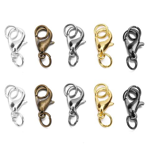 50pcs 10 12 14mm Metal Lobster Clasps Hooks With Jump Rings Gold Color End  Clasps Connectors Necklace Findings Jewelry Making - Price history & Review, AliExpress Seller - Aclovex Store