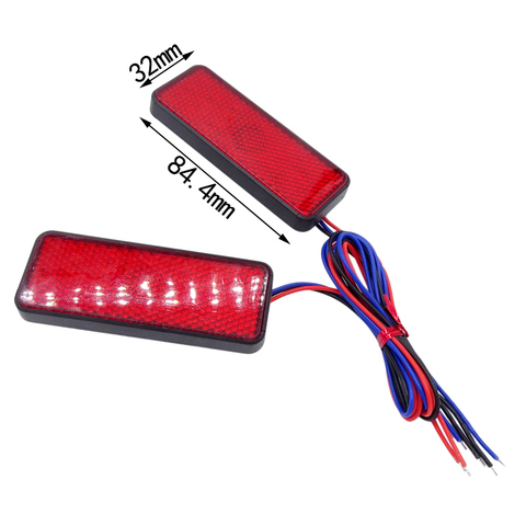 1 Pair 24LED Rectangle Motorcycle Reflector Tail Brake Turn Signal Light Lamp Car ATV LED Reflectors Truck Side Warning Light ► Photo 1/6