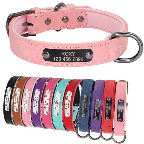 PU Leather Custom Dog Collar Personalized Puppy Collar Free Engraved Pet Collars for Small Medium Large Dogs Pitbull Chihuahua ► Photo 1/6