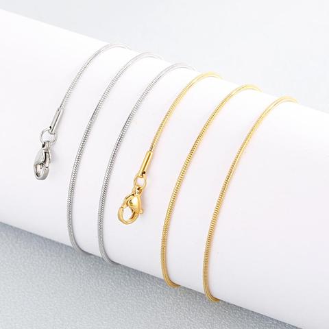 0.9/1.2mm Stainless Steel Mini Round Snake Chain Necklace For Women Girls ► Photo 1/6