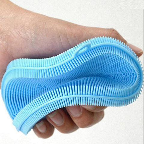 Dishwashing Brush Pot Silicone Dish Washing Household Decontamination Non-stick Oil Cleaning Brush Cleaner Sponges Scouring Pads ► Photo 1/6