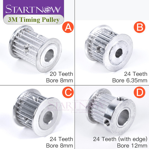 Timing Pulley HTD 3M 20/24 Teeth Width 15 mm Bore 8/12  Synchronous Wheel Gear Pulley with Screw Aluminum For 3D Printer Parts ► Photo 1/5