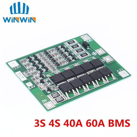 4S 40A Li-ion Lithium Battery 18650 Charger PCB BMS Protection Board with Balance For Drill Motor 14.8V 16.8V Lipo Cell Module ► Photo 1/5