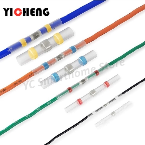 10pcs Waterproof solder ring heat shrinkable tube Wire wiring waterproof insulation heat shrink  sleeve cable connector ► Photo 1/6