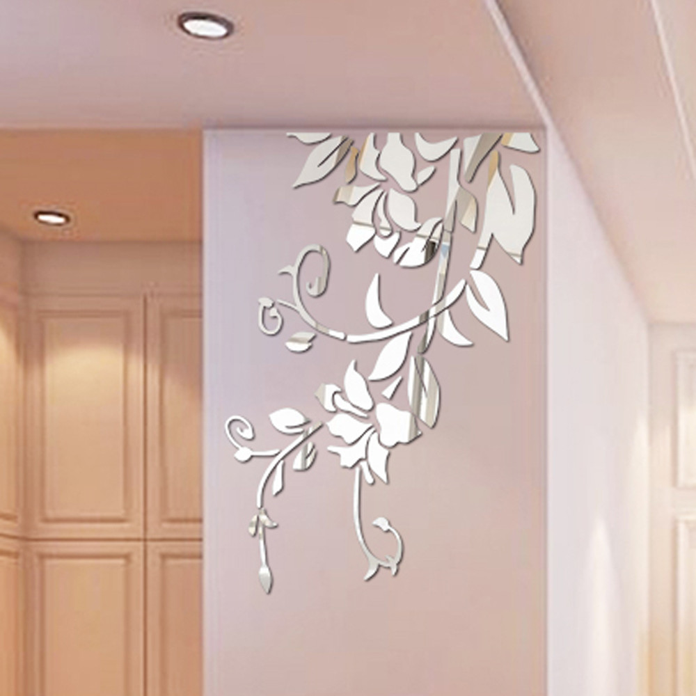 Removable Mirror Beauty Wall Sticker Modern Decal Art Mural Home Room DIY Decor 
