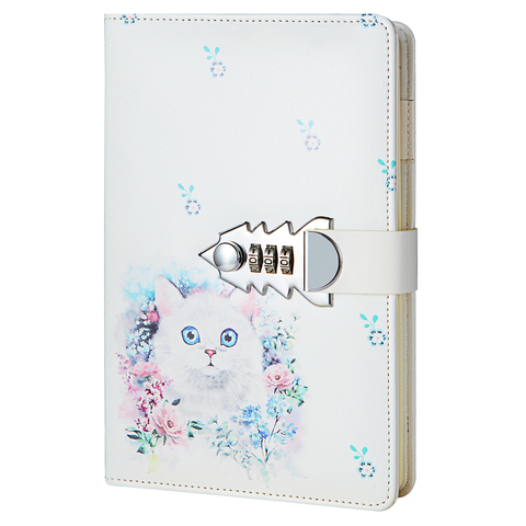 A5 PU Leather Planner Notebooks And Journals Password Agenda Office Bussiness Diary With Lock Notebooks School Supplies ► Photo 1/6
