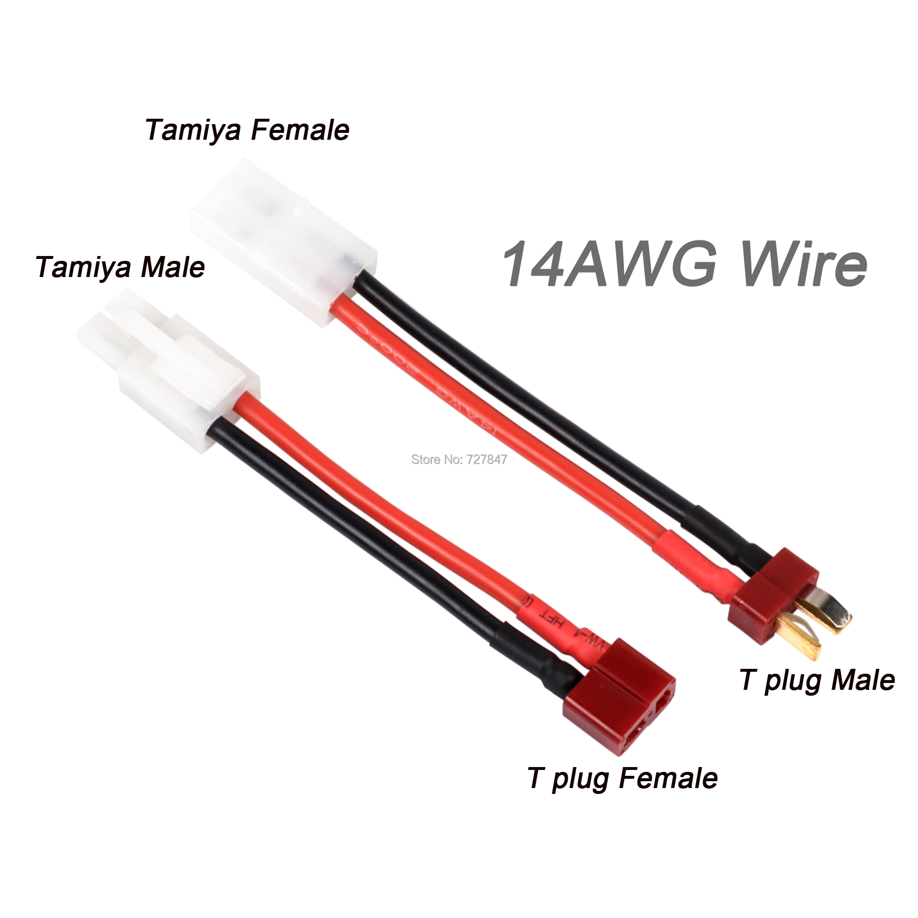 NiMH 1pce Mini Tamiya Male to T-Plug Deans Female Adapter charger for Lipo 