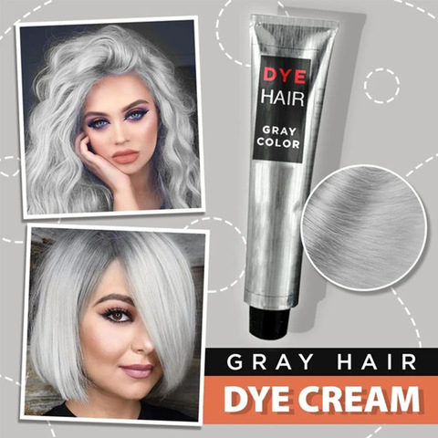 Gray Hair Dye Cream Punk Style Nature Permanent Light Grey Silver Unisex Hair Dye Color Cream Cosmetic Beauty Hair Care ► Photo 1/6