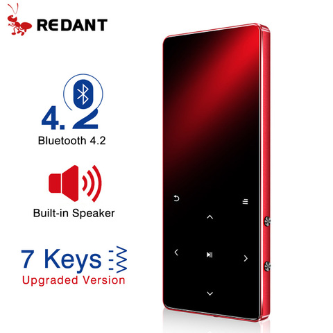 REDANT MP4 Player with Bluetooth Built-in Speaker Touch Key FM Radio Video Play E-book HIFI Metal MP 4 Music Player 8G 16G 32GB ► Photo 1/6