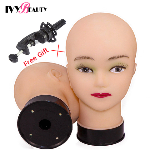 New Female Bald Mannequin Head With Stand Cosmetology Practice African  Training Manikin Head For Hair Styling