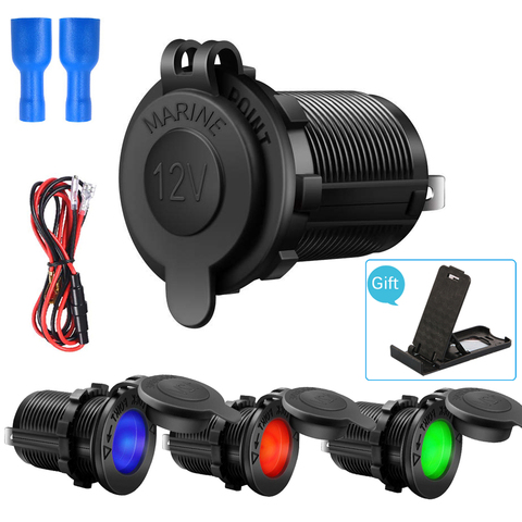 120W Car Cigarette Lighter Socket Universal 12-24V Motorcycle Truck VANBoat Waterproof For Charger Air compressor Vacuum cleaner ► Photo 1/6