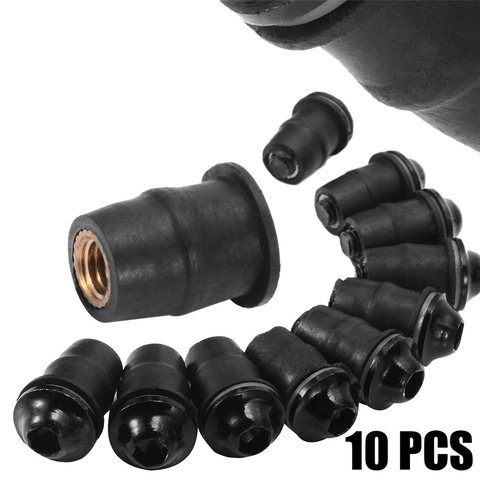 10PCS Motorcycle M5 5mm Metric Rubber Wind Screen Fairing Well Nut Wellnut Windshield Screw For Auto Motorbike Off-road dropship ► Photo 1/6