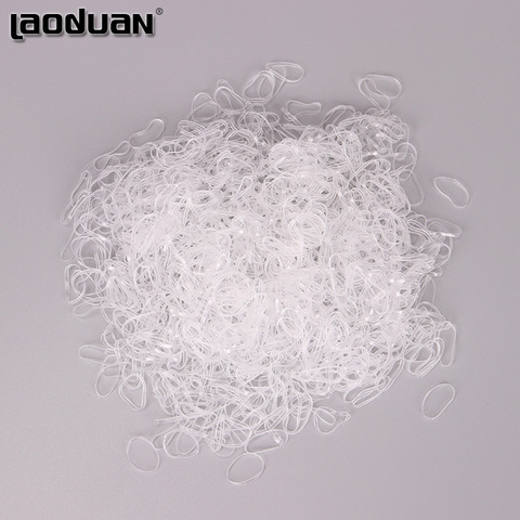 1000pcs Hair Accessories Mini Braid Plaits Elastic Tie Band Ponytail Holder Elastic Rubber Clear White Accessories Girl ► Photo 1/1