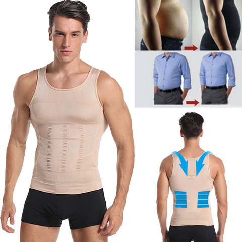 Be-In-Shape Men's Slimming Vest Body Shaper Belly Control Posture Gynecomastia Compression Shirt Underwear Waist Trainer Corset ► Photo 1/6
