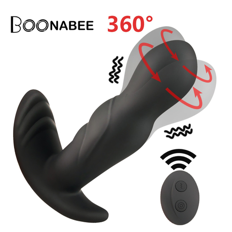 360 Degree Prostate Massager Rotating Anal Vibrator Silicone Male Butt Plug Anus Vibrating Sex Toy For Men G-Spot Stimulation ► Photo 1/6